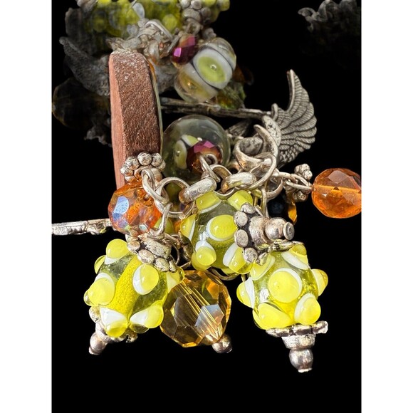 Vintage Religious Charm Chunky Bracelet – Archangels & Saint Icons – Glass Beads - Picture 13 of 14